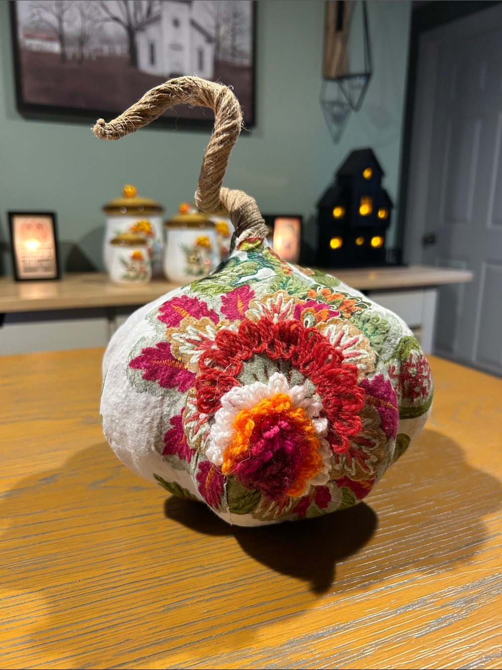 Embroidered Multicolor Floral Pumpkin